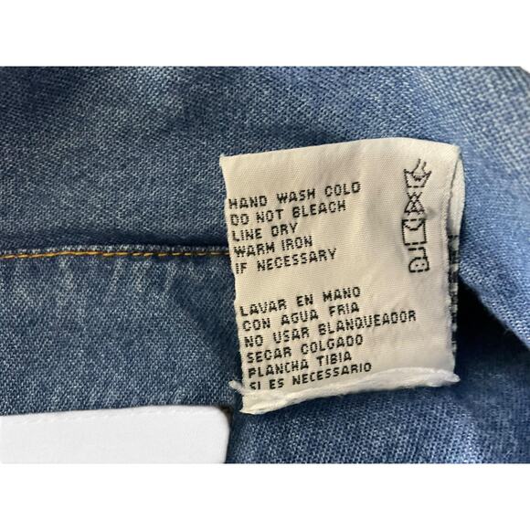 Sag Harbor Jacket Womens 18W Blue Denim Short Sleeve Button Front Jean - Picture 6 of 6